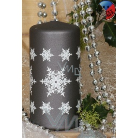 Lima Snowflake candle gray cylinder 60 x 120 mm 1 piece