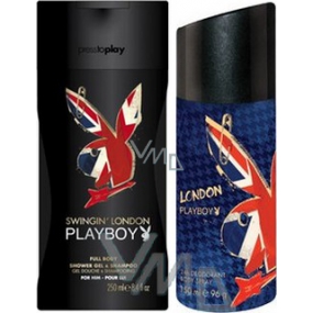 Playboy London deodorant spray for men 150 ml + shower gel 250 ml, cosmetic set