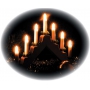 Emos Candlestick wooden pyramid 40 x 20 cm, 7 LED warm white + 1.5 m power cord with switch