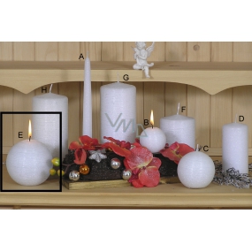 Lima Alfa Frosty effect candle white ball 100 mm 1 piece