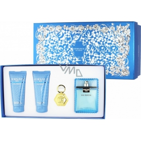 Versace Eau Fraiche Man EdT 100 ml Eau de Toilette + 100 ml Shower Gel + After Shave Balm 100 ml + Keyring, Gift Set