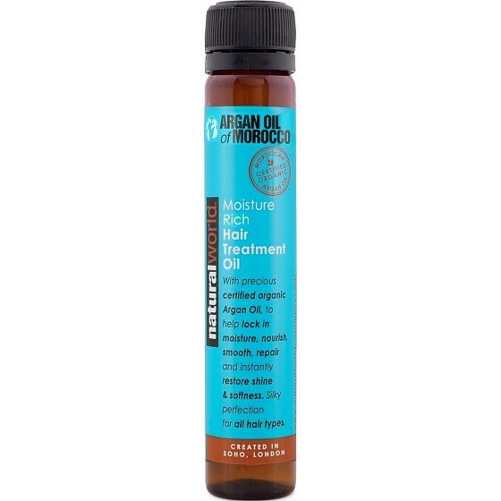 Natural World Argan Oil of Morocco Moisture Rich Hair Treatment Oil pure Moroccan argan hair oil 25 ml