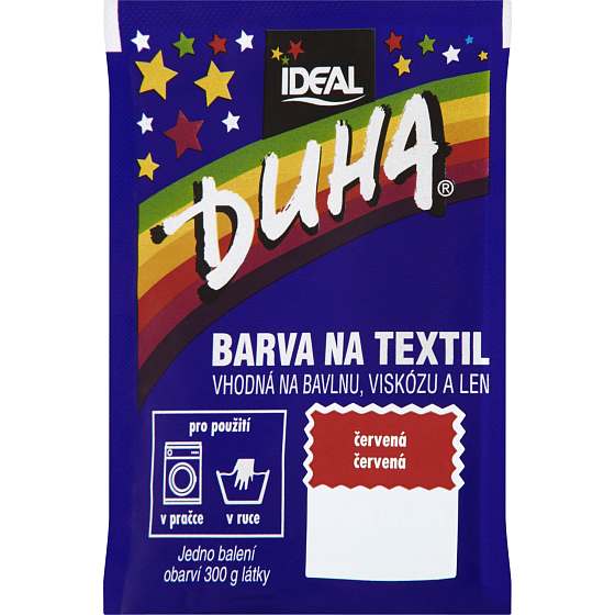 Ideal Rainbow Red, fabric dye for cotton, viscose, and linen, for 300 g of fabric, 15 g