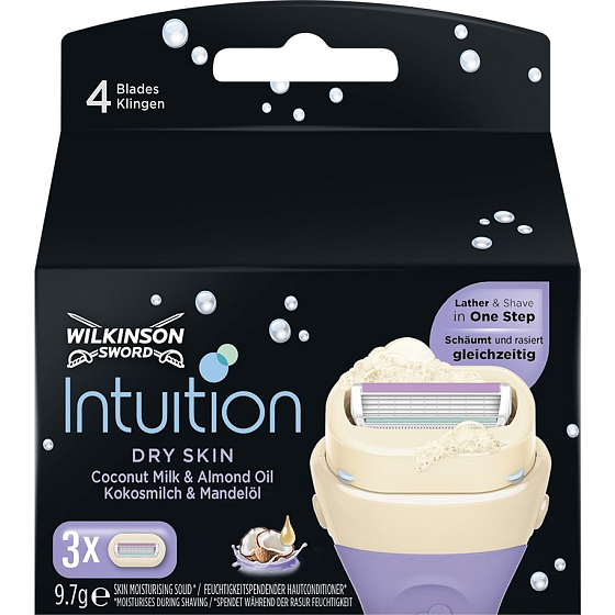 Wilkinson Intuition Dry Skin Coconut Milk & Almond Oil spare head for women 3 pieces