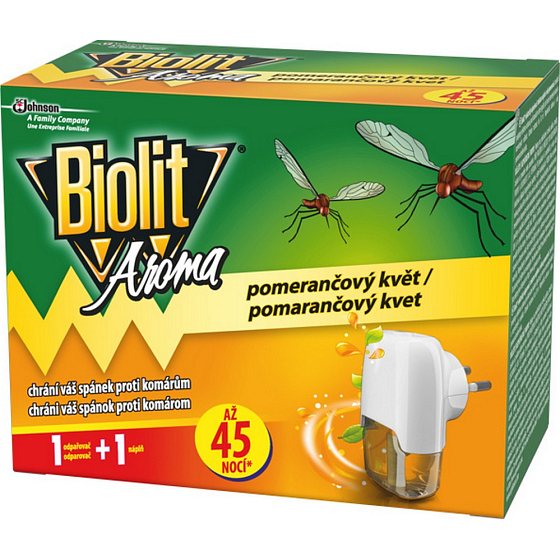 Biolit Aroma Electric Evaporator with Orange Scent Against Mosquitoes 45 Nights Device + Refill 27 ml