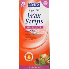 Beauty Formulas Argan Oil Wax Strips depilatory straps for legs and body 20 pieces