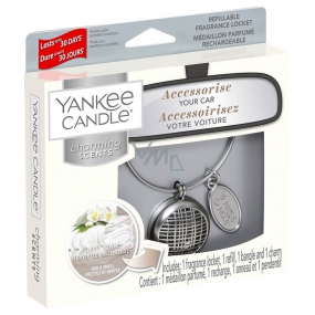 Yankee Candle Fluffy Towels - Fluffy Car Scent Towels Metal Silver Tag Charming Scents set Linear 13 x 15 cm, 90 g