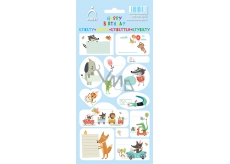 Arch Household stickers, for gifts Happy Birthday blue 14 labels