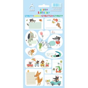 Arch Household stickers, for gifts Happy Birthday blue 14 labels