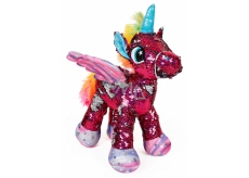 Albi Plush Unicorn with sequins Red 33 cm