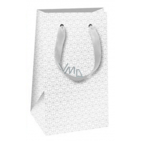 Ditipo Gift paper bag 12 x 20 x 8 cm white, gray ornaments
