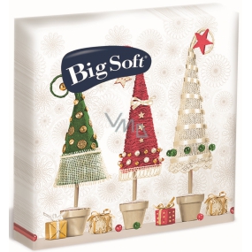 Big Soft Paper napkins 2 ply 33 x 33 cm 20 pieces Christmas Trees in a pot