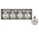 Glittering glass flasks set 4 cm, 4 pieces