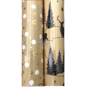 Zöwie Gift wrapping paper 70 x 150 cm Christmas Luxury Urban with embossing gold - gold stars and white polka dots