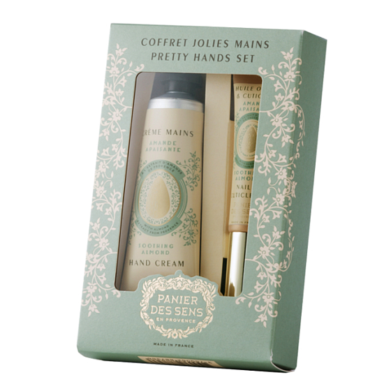 Panier des Sens Almond hand cream 30 ml + oil for nails and cuticles 7.5 ml, cosmetic set