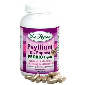Dr. Popov Psyllium Probio capsules fiber for healthy intestinal microflora, enriched with friendly bacteria 120 pieces 104 g Dr. Popov Psyllium Probio capsules fiber for healthy intestinal microflora, enriched with friendly bacteria 120 pieces 104 g