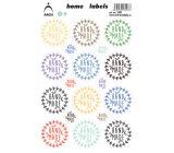 Arch Home Labels stickers Hand Made colorful 12 x 18 cm