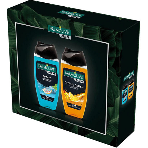 Palmolive Men Sport 3 in 1 shower gel 250 ml + Citrus Crush 3 in 1 shower gel 250 ml, cosmetic set