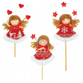 Angel pin with red and white decoration 8 cm + skewer, 1 piece