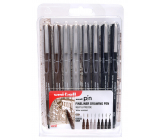 Uni-ball PIN Excellent drawing liner for professional artists and enthusiastic artists, in sepia and light / dark gray, plus one black brush marker liner set 8 pieces