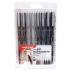 Uni-ball PIN Excellent drawing liner for professional artists and enthusiastic artists, in sepia and light / dark gray, plus one black brush marker liner set 8 pieces