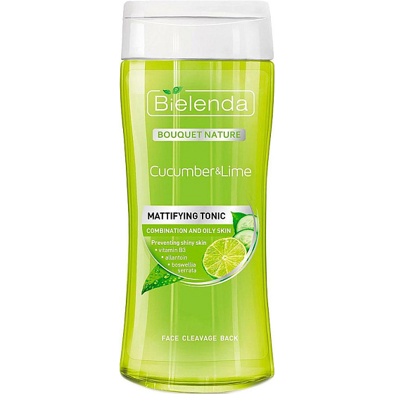 Bielenda Bouquet Nature Cucumber & Lime Mattifying Facial Toner 200 ml