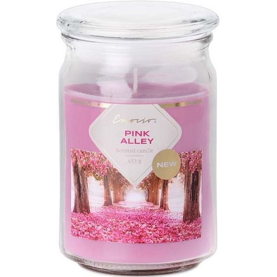 Emocio Pink Alley - Pink Alley scented candle glass with glass lid 453 g 93 x 142 mm