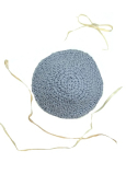 Cotton reusable makeup remover pad, hand-crocheted, light gray 7.5 - 8 cm 1 piece