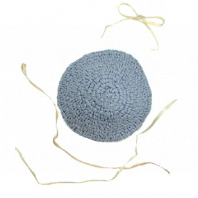 Cotton reusable makeup remover pad, hand-crocheted, light gray 7.5 - 8 cm 1 piece