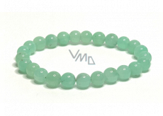 Chrysoprase bracelet elastic natural stone, ball 7 - 8 mm / 16 - 17 cm, stone of harmony of family relationships