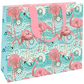 Nekupto Gift paper bag 30 x 23 x 12 cm Flamingos