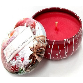 Heart & Home Red apple with star anise soy scented candle in a tin burns up to 30 hours 125 g
