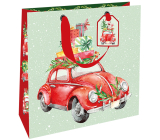 Nekupto Gift paper bag luxury 23 x 23 cm Christmas car with gifts