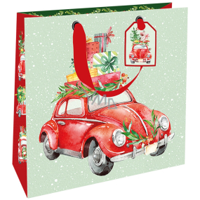 Nekupto Gift paper bag luxury 23 x 23 cm Christmas car with gifts