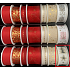 Nekupto Christmas fabric ribbon White trees, stars 25 mm x 2,5 m