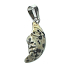 Dalmatian Jasper Moon pendant natural stone, hand-polished figurine 2.2 x 10 mm, stone of positive energy