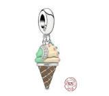 Sterling silver 925 Ice cream cone, bracelet pendant, food and drink