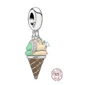 Sterling silver 925 Ice cream cone, bracelet pendant, food and drink