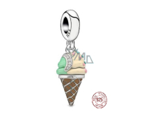 Sterling silver 925 Ice cream cone, bracelet pendant, food and drink