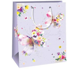 Ditipo Gift paper bag 18 x 10 x 22,7 cm Purple colourful butterflies