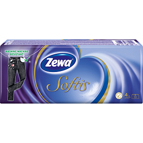 Zewa Softis Standard 4-ply paper tissues, 10× 10 pcs