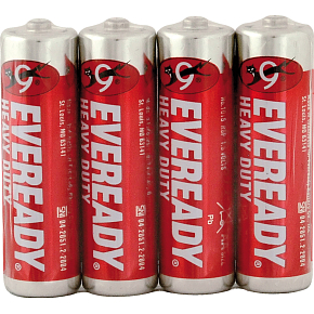 Eveready AA zinc-chloride batteries, 4 pcs
