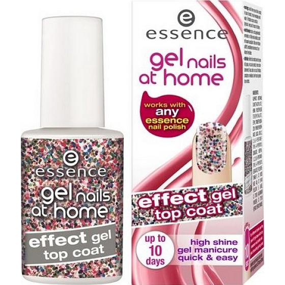 Essence Gel Nails At Home Effect Gel Top Coat topcoat gel varnish 04 Glitterland 7 ml