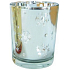 Glass candlestick with flakes silver 7 cm