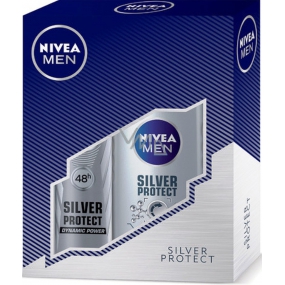 Nivea Men Silver Protect shower gel 250 ml + Silver Protect Dynamic Power antiperspirant spray for men 150 ml, cosmetic set