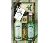 Bohemia Gifts Cannabis Hemp oil shower gel 200 ml + hair shampoo 200 ml + bath salt 150 g + toilet soap 30 g, cosmetic set