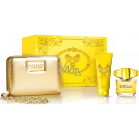 Versace Yellow Diamond eau de toilette 90 ml + body lotion 100 ml + golden handbag, gift set for women