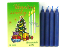 Romantic Light Christmas Candle Box Burning 90 Minutes Blue 12 Pieces