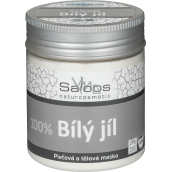 Saloos Bio 100% French white clay body and face mask for psoriasis, eczema, reduces sebum production 100 g