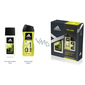 Adidas Pure Game perfumed deodorant glass for men 75 ml + shower gel 250 ml, cosmetic set